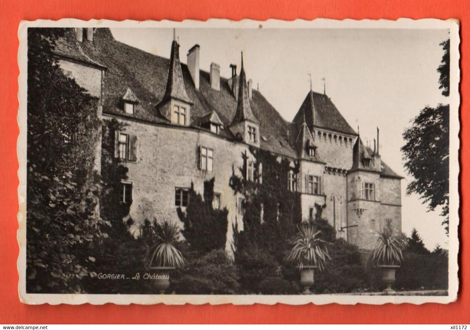 ZBY-17  Château De Gorgier. Circulé 1935, Timbre Manque. Phototypie - Gorgier