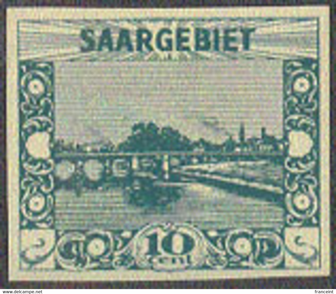 SAAR (1922) Old Bridge At Saarbrucken. Die Proof In Issued Colors. Signed HOFFMANN. Scott No 101, Yvert No 85. - Other & Unclassified