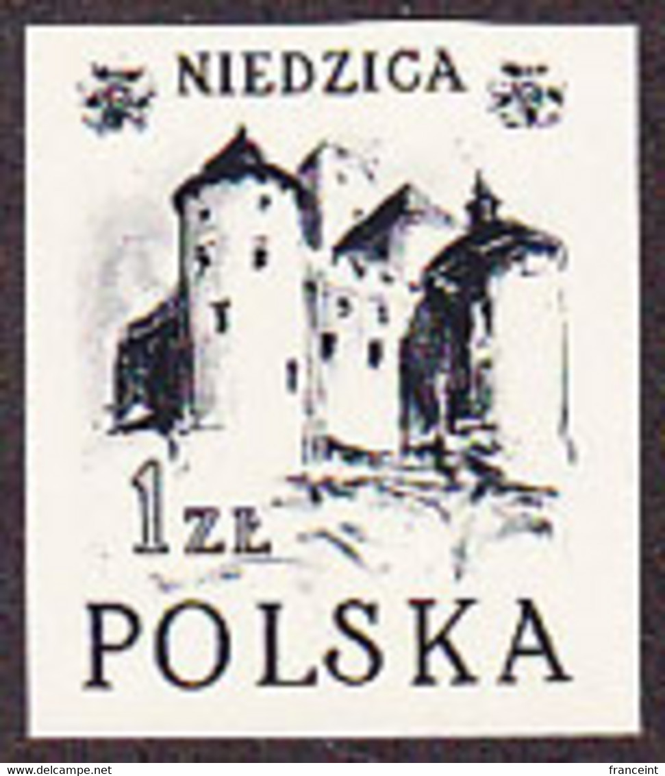 POLAND (1952) Niedzica Castle. Black Print. Scott No 556, Yvert No 674. - Probe- Und Nachdrucke