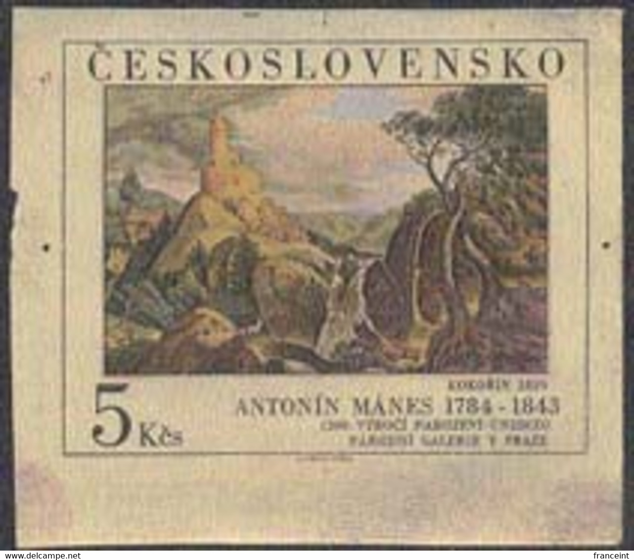 CZECHOSLOVAKIA (1984) Kokorin Castles. Die Proof In Color. Painting By Manes. Scott No 2538, Yvert No 2612. - Proofs & Reprints