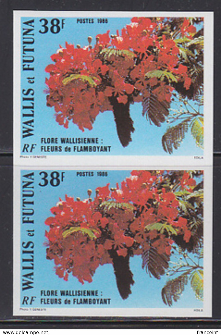 WALLIS & FUTUNA (1986) Flamboyants. Imperforate Pair. Scott No 332, Yvert No 336. - Imperforates, Proofs & Errors