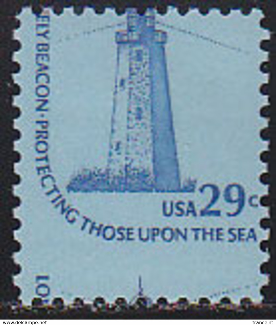 U.S.A. (1978) Sandy Hook Lighthouse. Horizontal Misperforation Cutting Off The Top Of The Lighthouse. Scott No 1605. - Errors, Freaks & Oddities (EFOs)