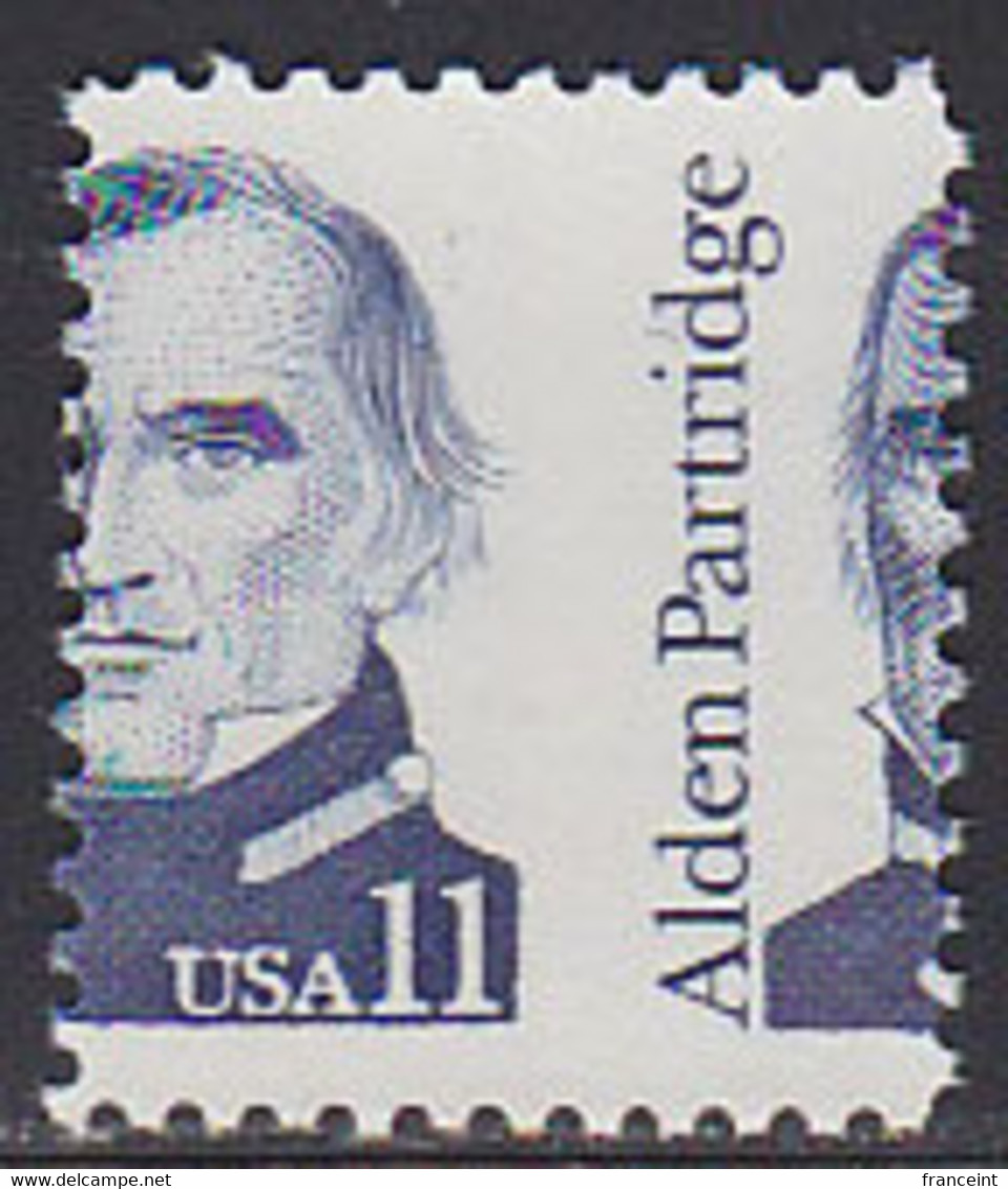 U.S.A. (1985) Alden Partridge. Vertical Misperforation. Scott No 1854. - Errors, Freaks & Oddities (EFOs)