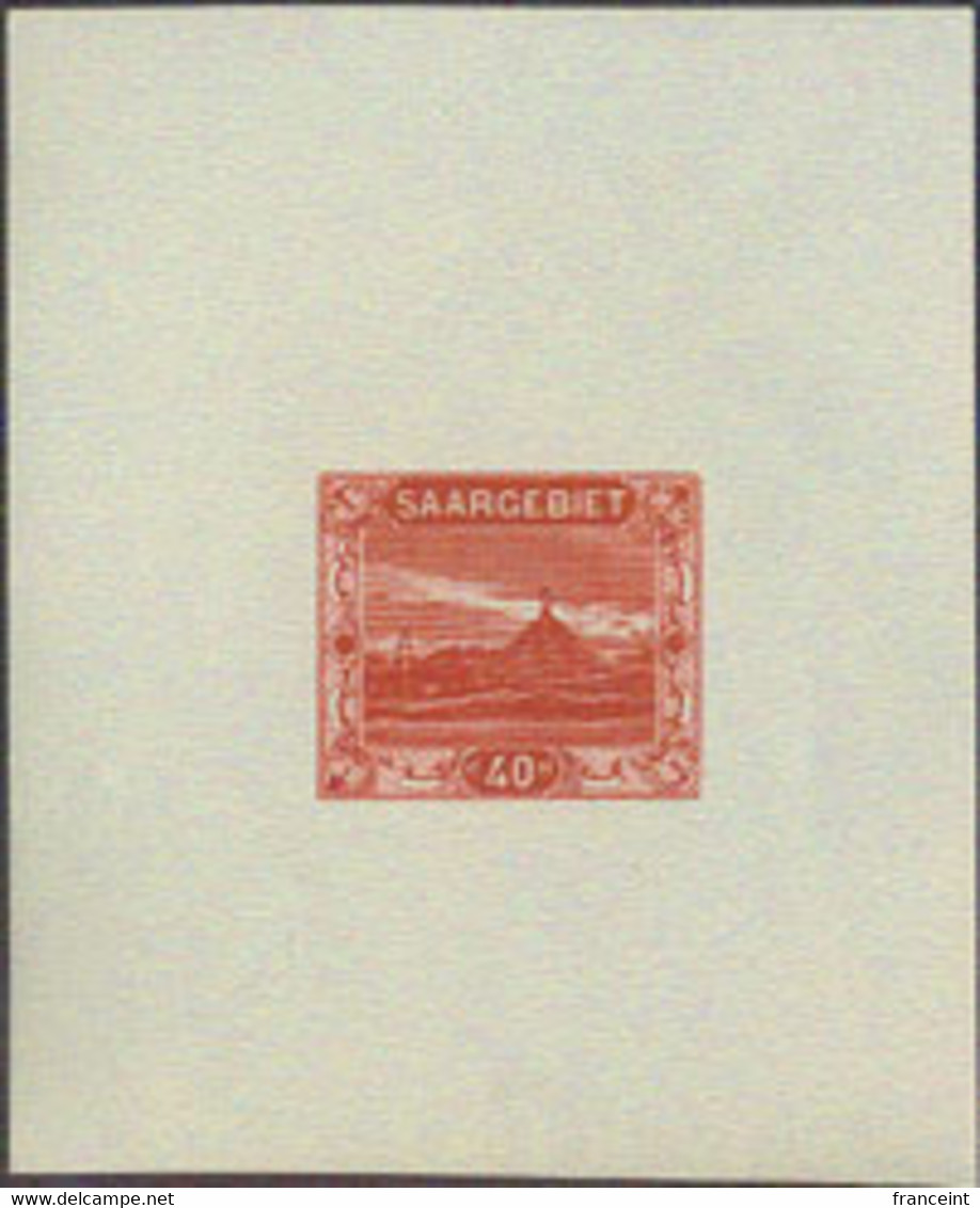 SAAR (1921) Slag Pile At Volklingen. Die Proof In Issued Colors Printed On Thin White Paper. Scott No 73, Yvert No 58. - Autres & Non Classés