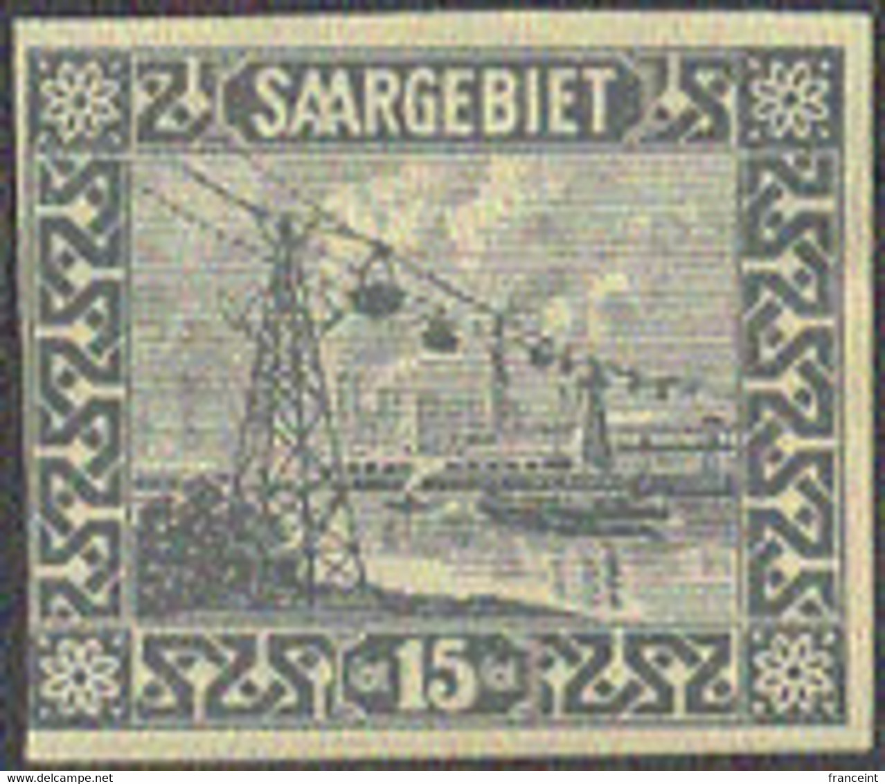 SAAR (1922) Cable Railway, Ferne. Die Proof In Unissued Colors. Signed NEY. Scott No 102, Yvert No 86. Hinged. - Sonstige & Ohne Zuordnung