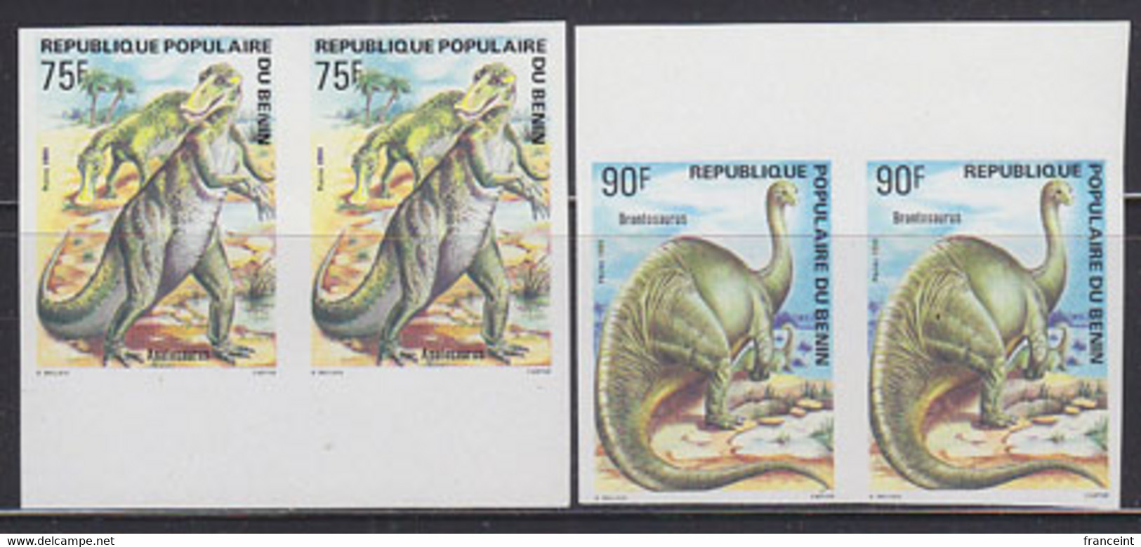 BENIN (1984) Anatosaurus. Brontosaurus. Set Of 2 Imperforate Pairs. Scott Nos 587-8. - Benin – Dahomey (1960-...)