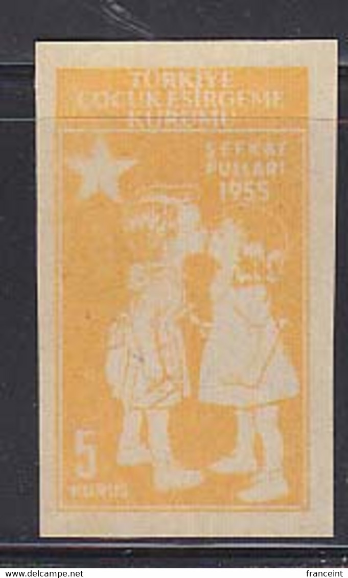 TURKEY (1955) Children Kissing. Imperforate With Red In Star Missing. Scott No RA174, Yvert No 190. - Sonstige & Ohne Zuordnung