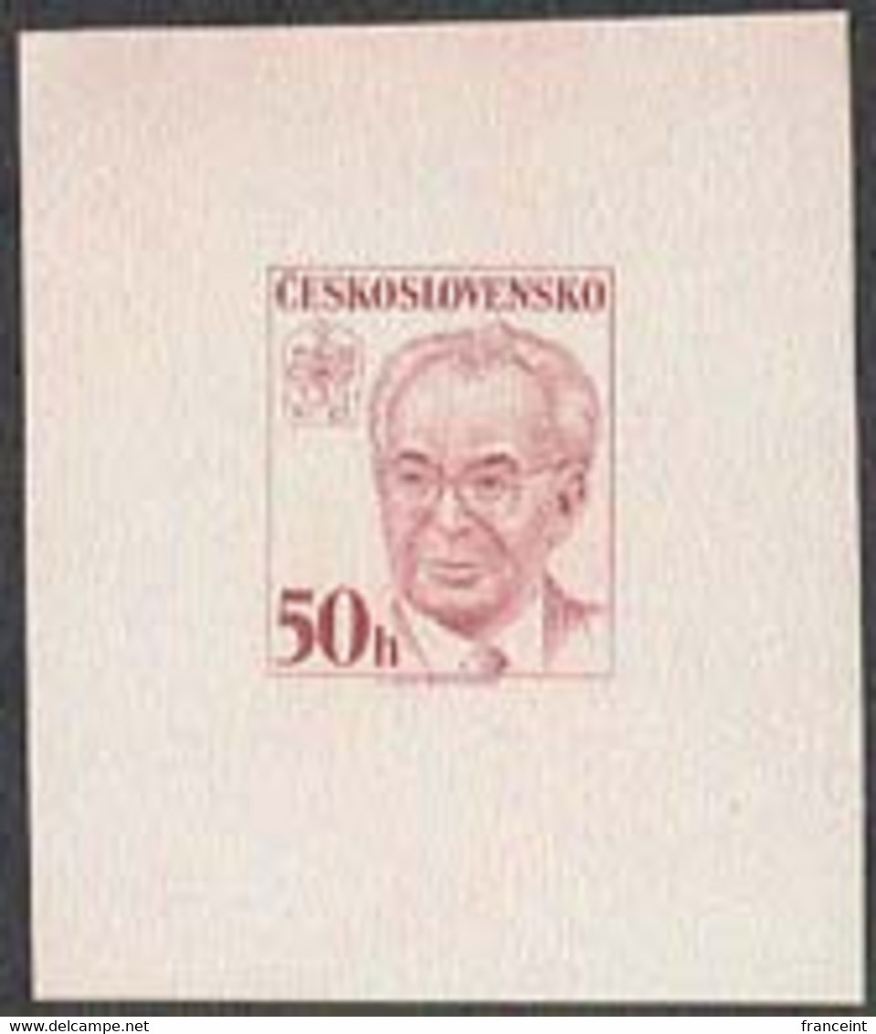 CZECHOSLOVAKIA (1983) Gustav Husak. Die Proof In Red. President's 70th Birthday. Scott No 2443, Yvert No 2518. - Proofs & Reprints