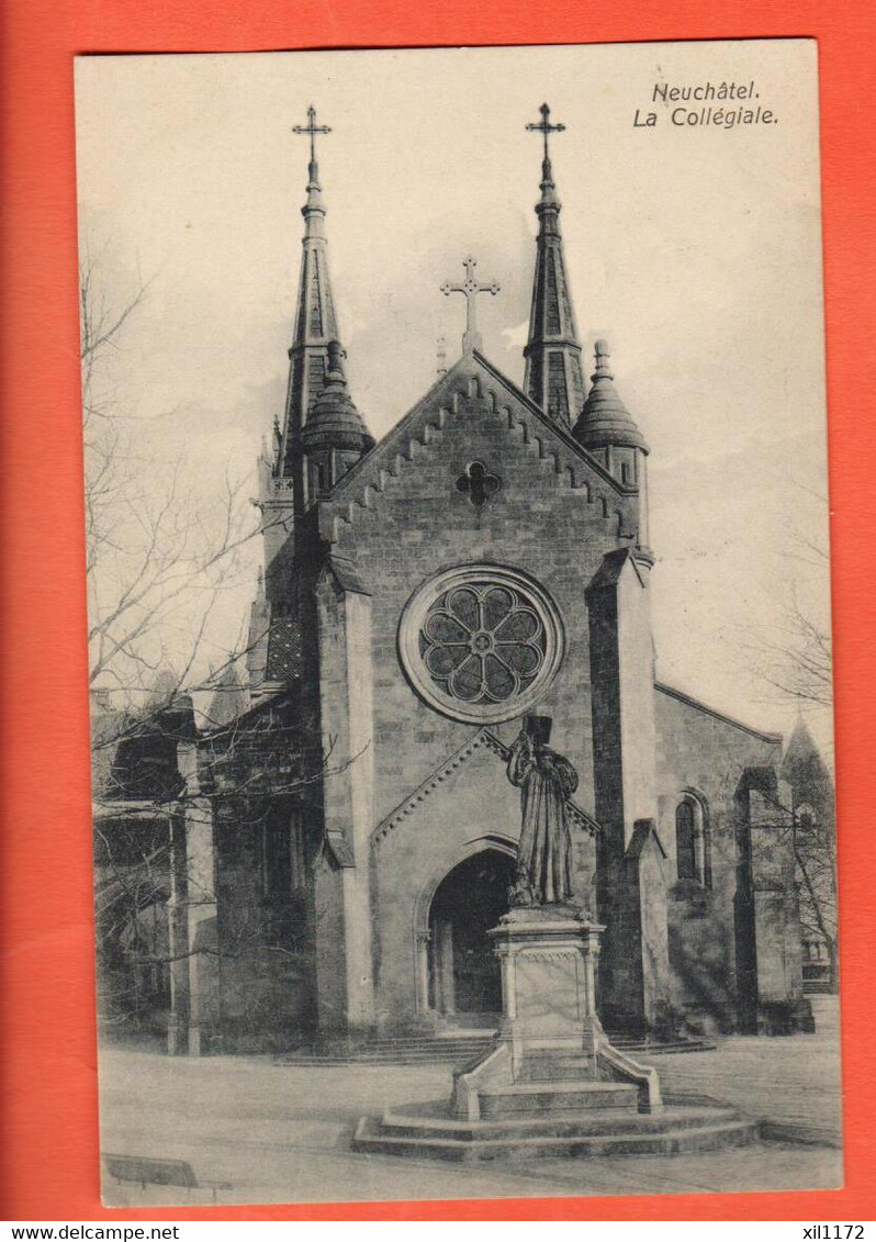 ZBY-26 Neuchâtel La Collégiale  Cachet Boudry 1907 - Boudry