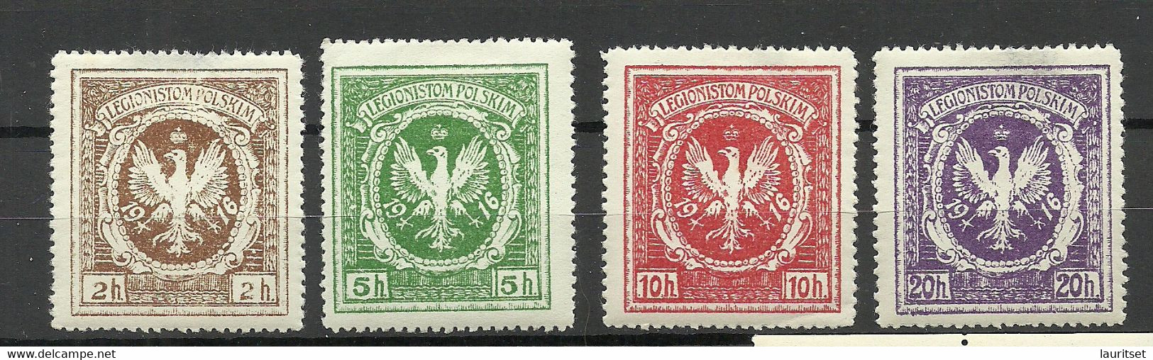 POLEN Poland 1916 Legionistam Polskim Für Polnische Legionäre Legion, 4 Stamps * - Neufs