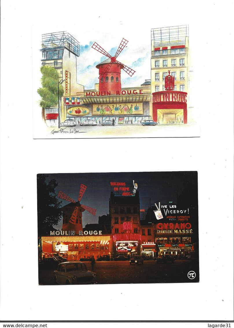 9 Cartes Theme Le Moulin Rouge - Cabarets