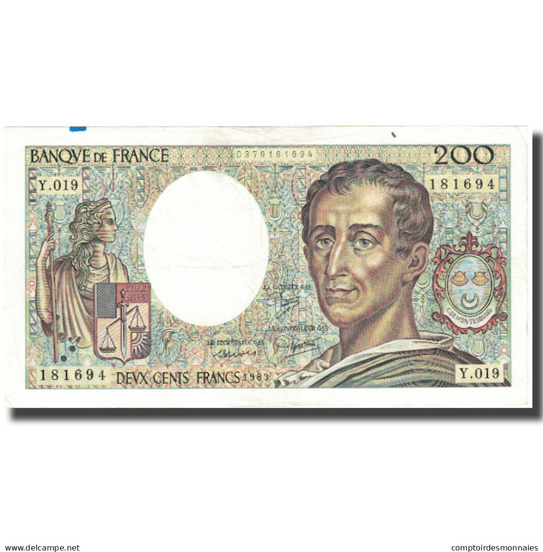 France, 200 Francs, Montesquieu, 1983, TTB, Fayette:70.03, KM:155a - 200 F 1981-1994 ''Montesquieu''