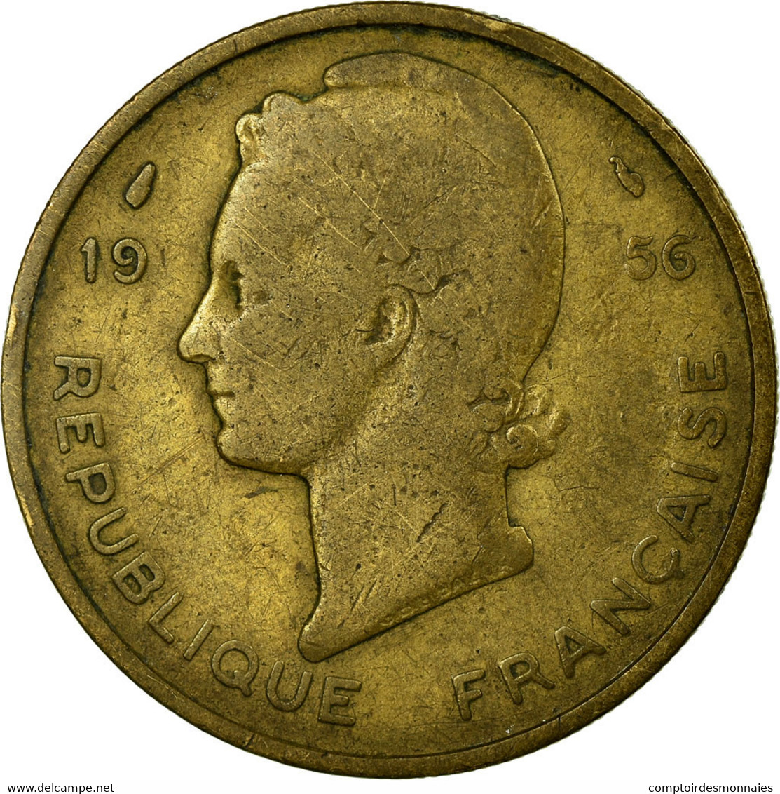 Monnaie, French West Africa, 25 Francs, 1956, Paris, TB+, Aluminum-Bronze, KM:7 - Costa D'Avorio