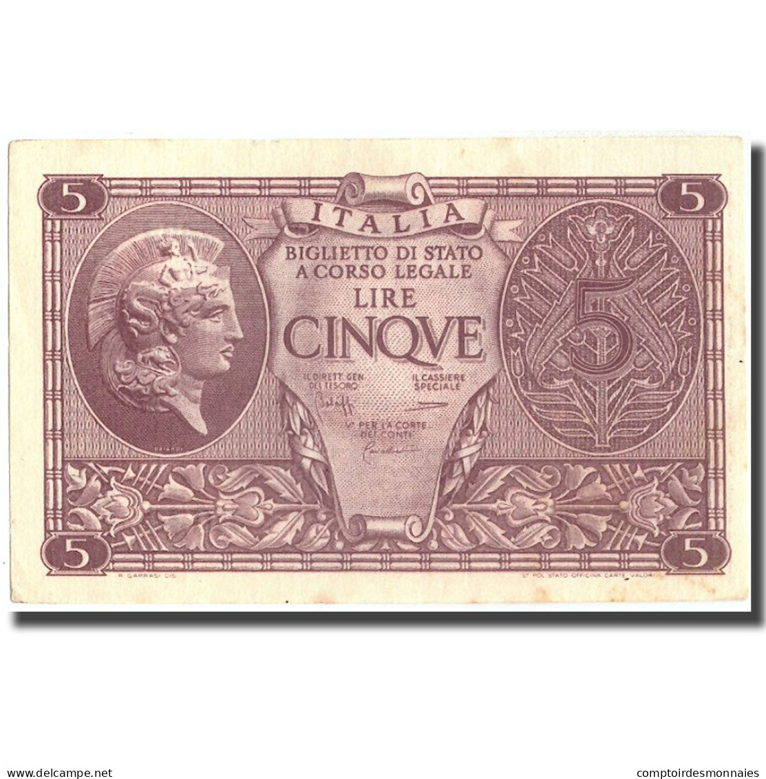 Billet, Italie, 5 Lire, 1944, 1944-11-23, KM:31c, SUP - Italia – 5 Lire