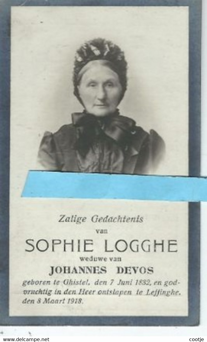 Sophie Logghe Wed Johannes De Vos O Ghistel  1832 + Leffinghe 1918 - Andachtsbilder