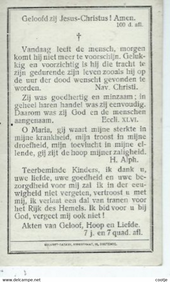 Sophie Logghe Wed Johannes De Vos O Ghistel  1832 + Leffinghe 1918 - Andachtsbilder