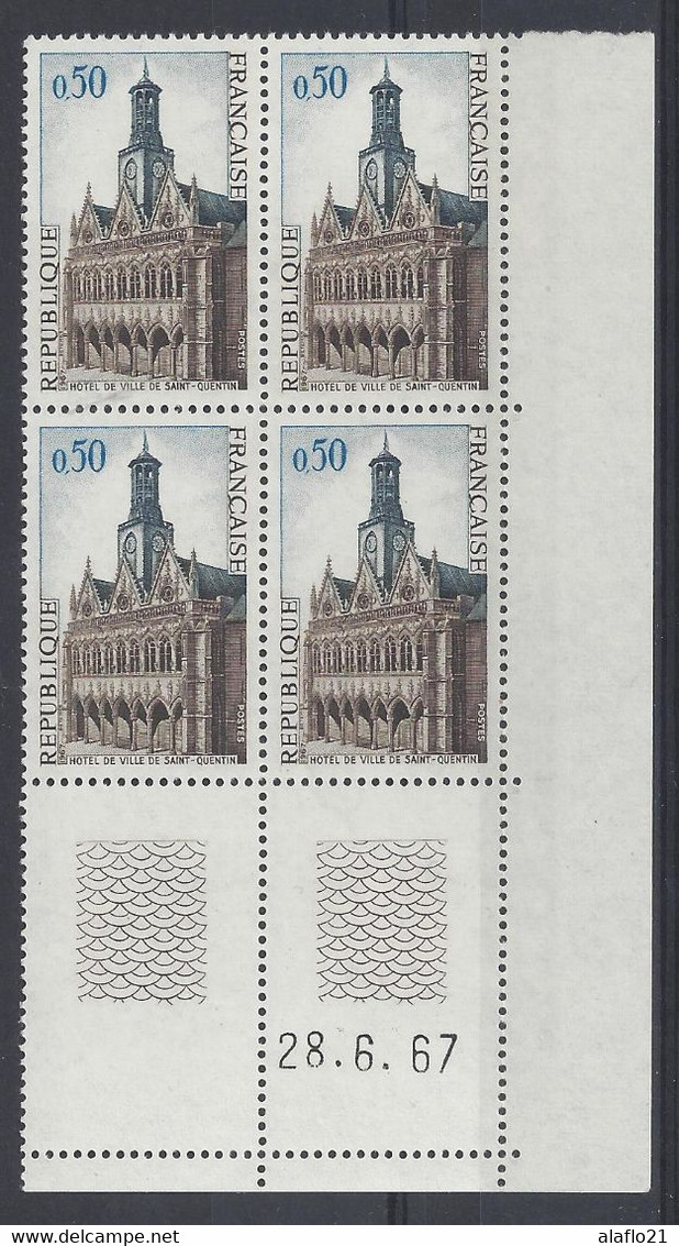 SAINT QUENTIN N° 1499 - BLOC De 4 COIN DATE - NEUF SANS CHARNIERE - 28/6/67 - 1960-1969