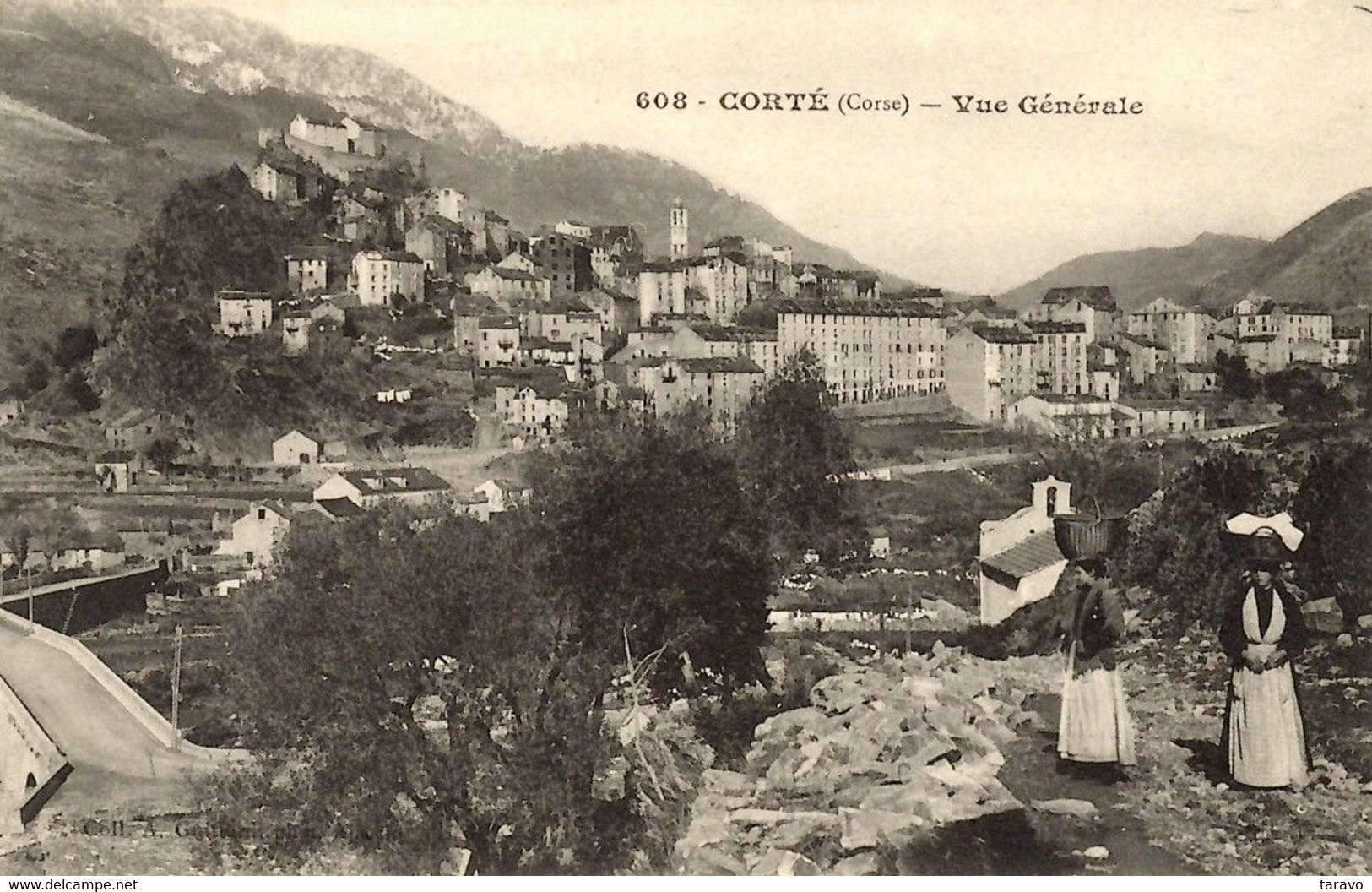 CORSE - CORTE - Femmes Allant à La Rivière (Restonica) Laver Leur Linge - Coll. A. Guittard - Corte