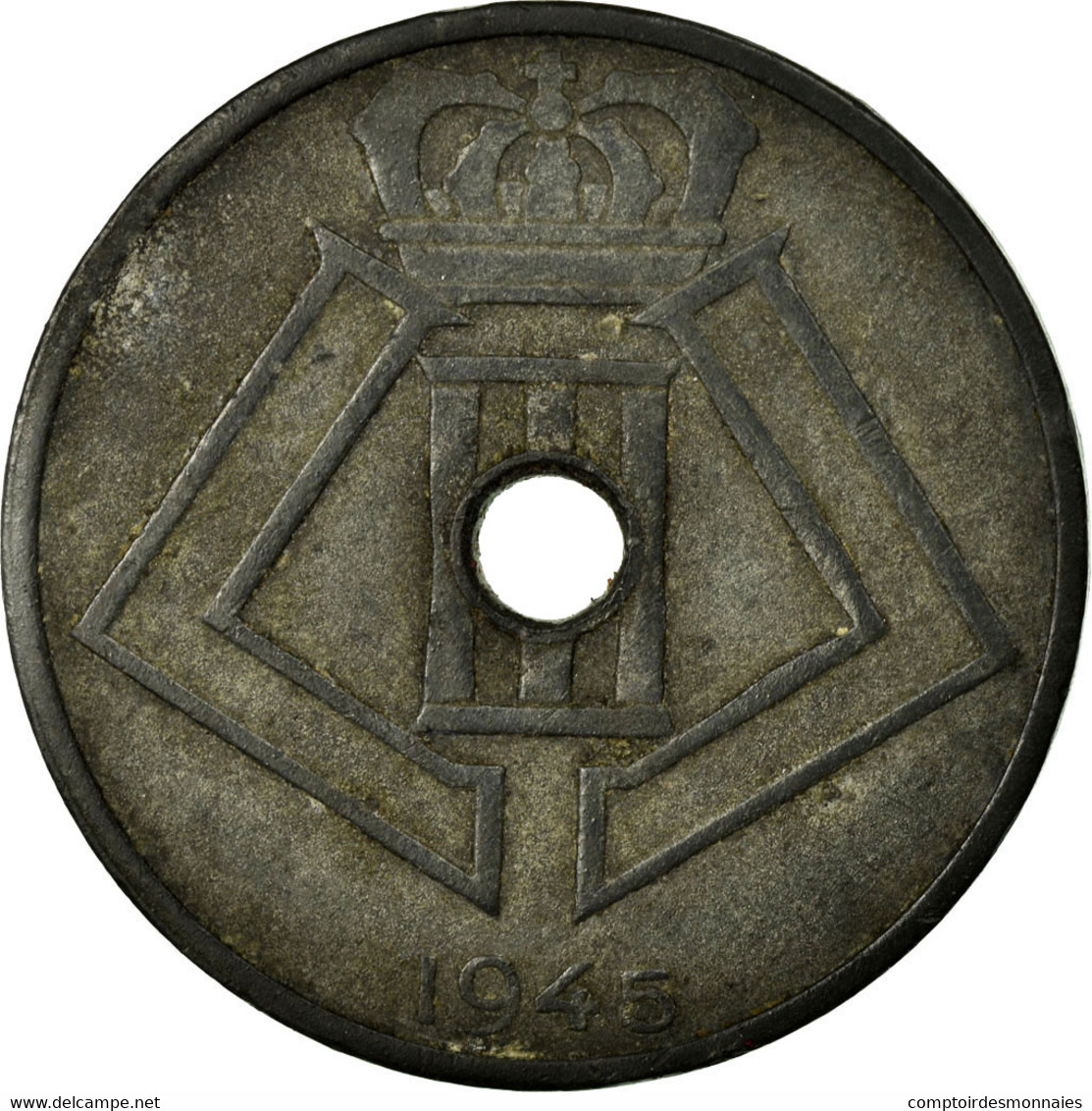 Monnaie, Belgique, 25 Centimes, 1945, TTB, Zinc, KM:132 - 25 Cents