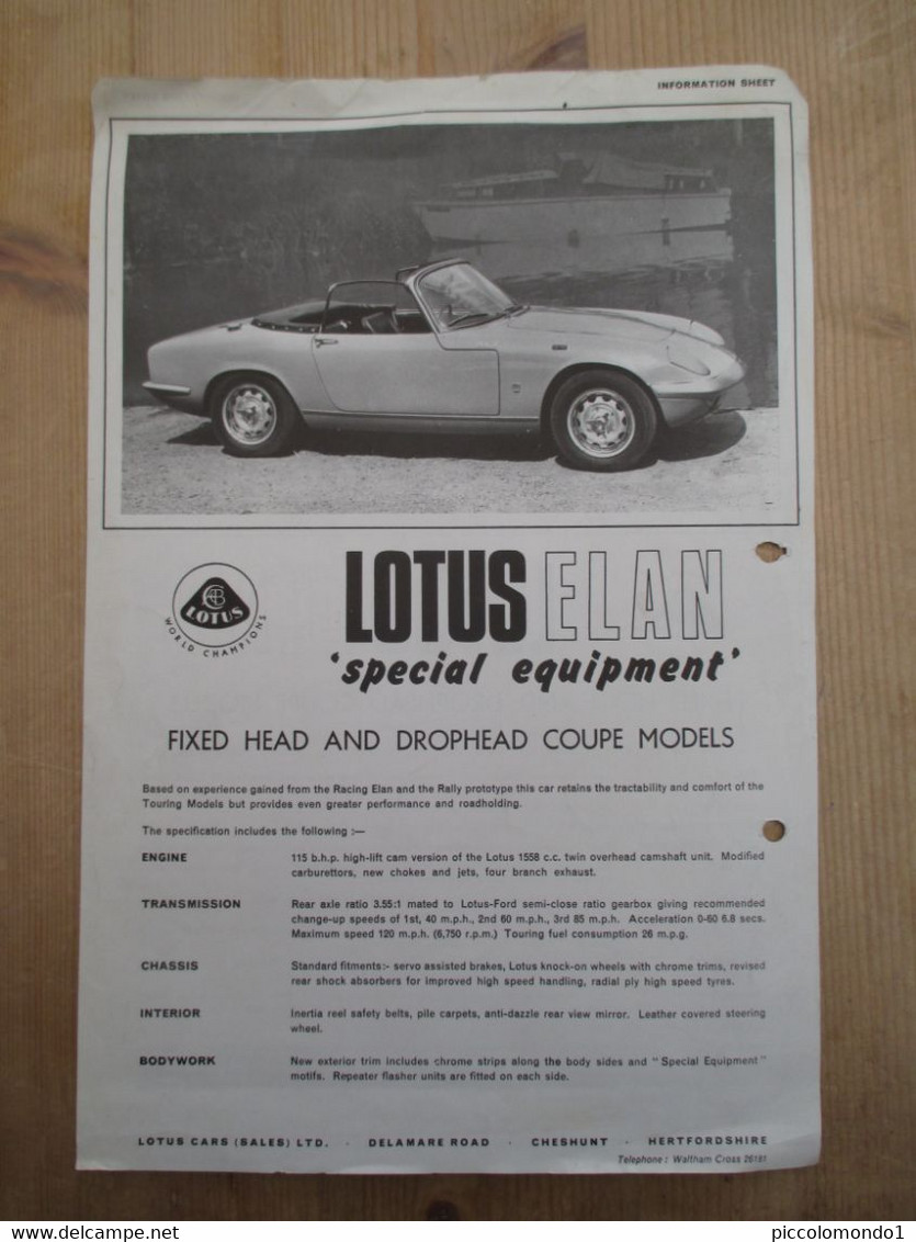 Lotus Elan Auto Car - Pubblicitari