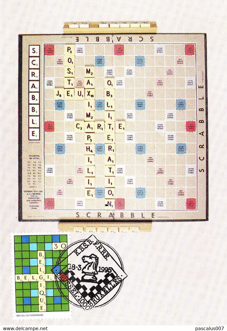 B01-232 2594 Carte Maxima 18-03-1995 Jeux Et Loisirs Scrabble Jouer 4.5€ - 1991-2000