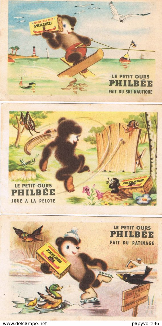 LOT De 15 Images Chromos Publicitaires - Le Petit Ours PHILBEE - Pain D'Epices - Série Sports - Altri & Non Classificati