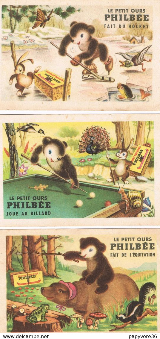 LOT De 15 Images Chromos Publicitaires - Le Petit Ours PHILBEE - Pain D'Epices - Série Sports - Altri & Non Classificati