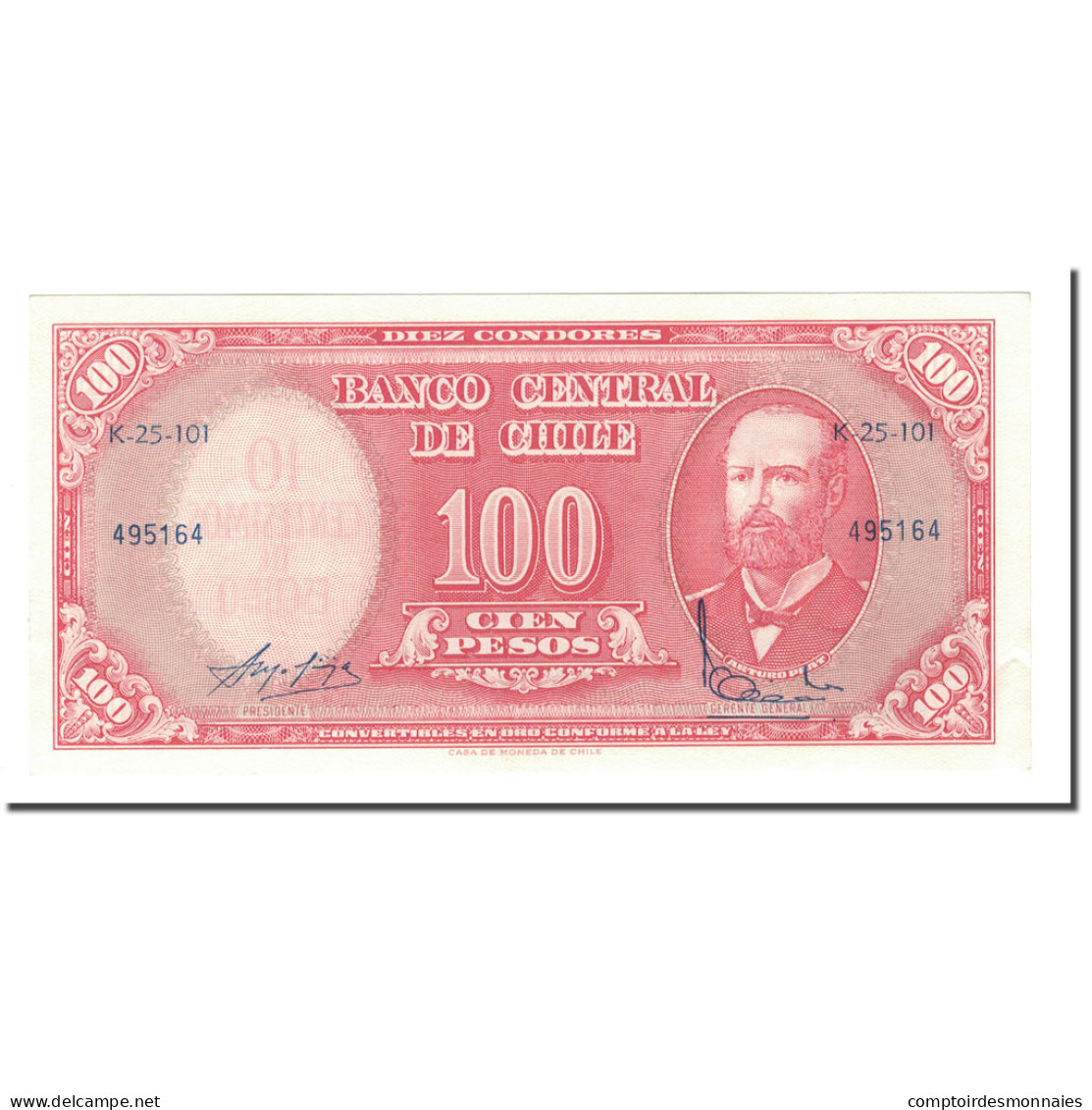 Billet, Chile, 10 Centesimos On 100 Pesos, 1960, KM:127a, NEUF - Cile