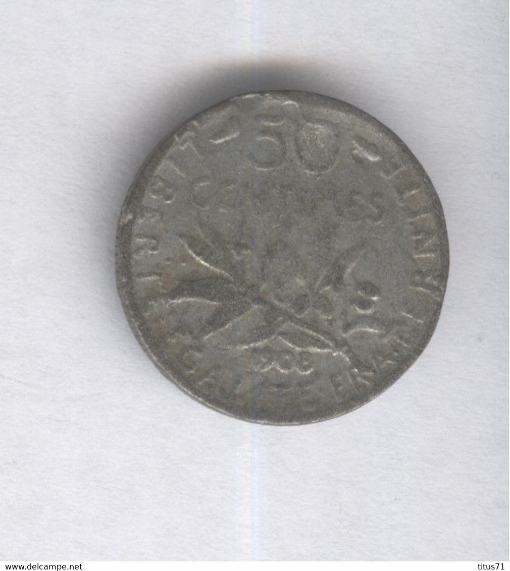 Fausse 50 Centimes France 1908 Moulée - Exonumia - Varietà E Curiosità