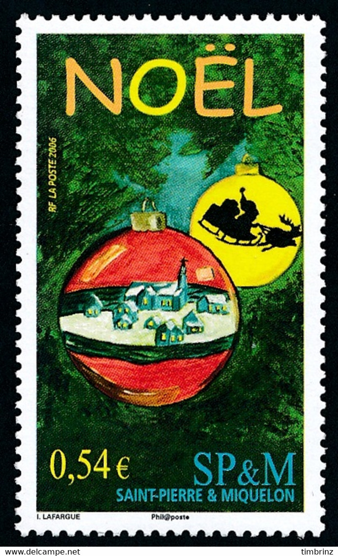 ST-PIERRE ET MIQUELON 2006 - Yv. 881 **   Faciale= 0,54 EUR - Noël. Boules Décoratives  ..Réf.SPM12426 - Unused Stamps