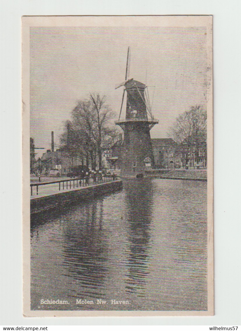 (A388) Schiedam Molen Nieuwe Haven Uit 1946 Gelopen - Schiedam