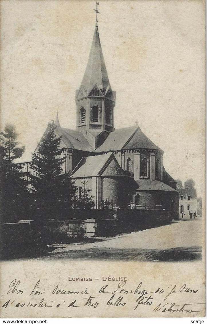 Lombise.   -   L'Eglise   -   RELAIS Stempel   -   1905   Naar  Forest - Lens