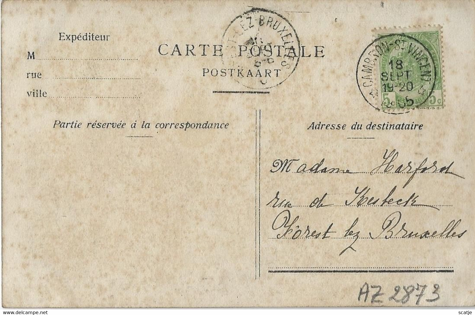 Lombise.   -   L'Eglise   -   RELAIS Stempel   -   1905   Naar  Forest - Lens