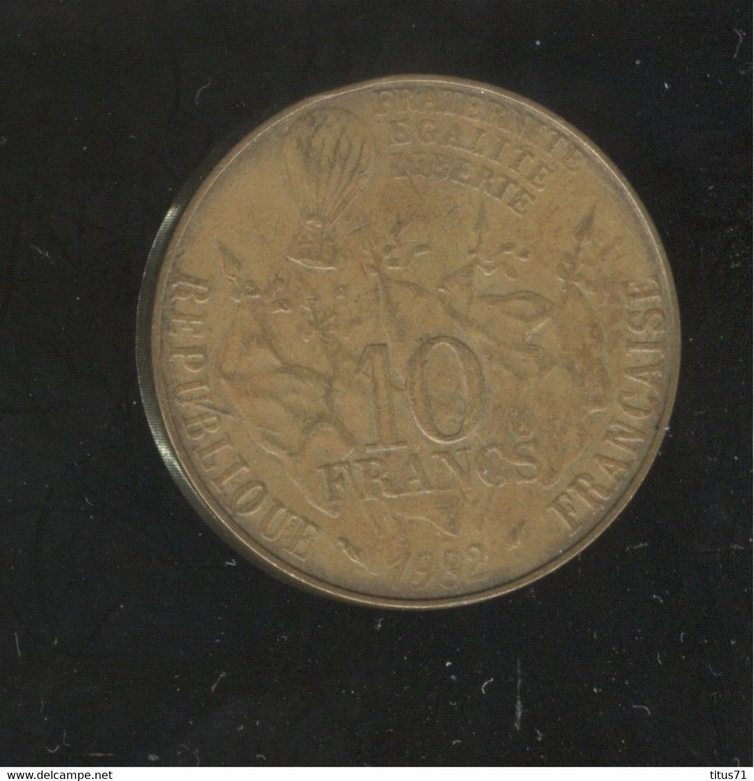 Fausse 10 Francs Gambetta 1982 - Verso Tourné De 45° - Exonumia - Variétés Et Curiosités