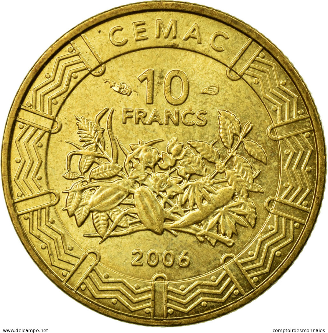 Monnaie, États De L'Afrique Centrale, 10 Francs, 2006, Paris, TTB, Laiton - Cameroun