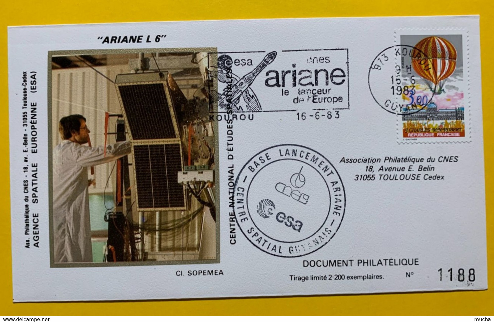11204 - Ariane L06 Kourou 16 Juin 1983  Satellite Oscar 9 - Europe