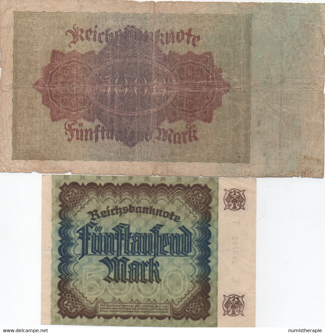 Lot De 2 Billets De Reichsbanknote : 5000 Mark (Nov 1922 - Déc 1922) - 5000 Mark