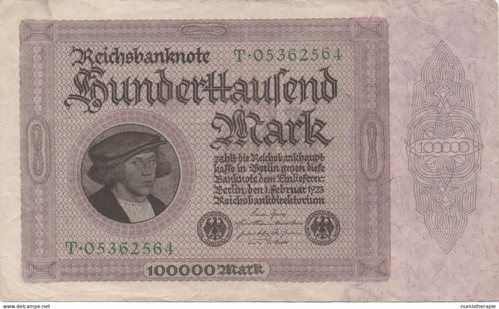 Reichsbanknote : 100000 Mark (Fev 1923) - 100000 Mark