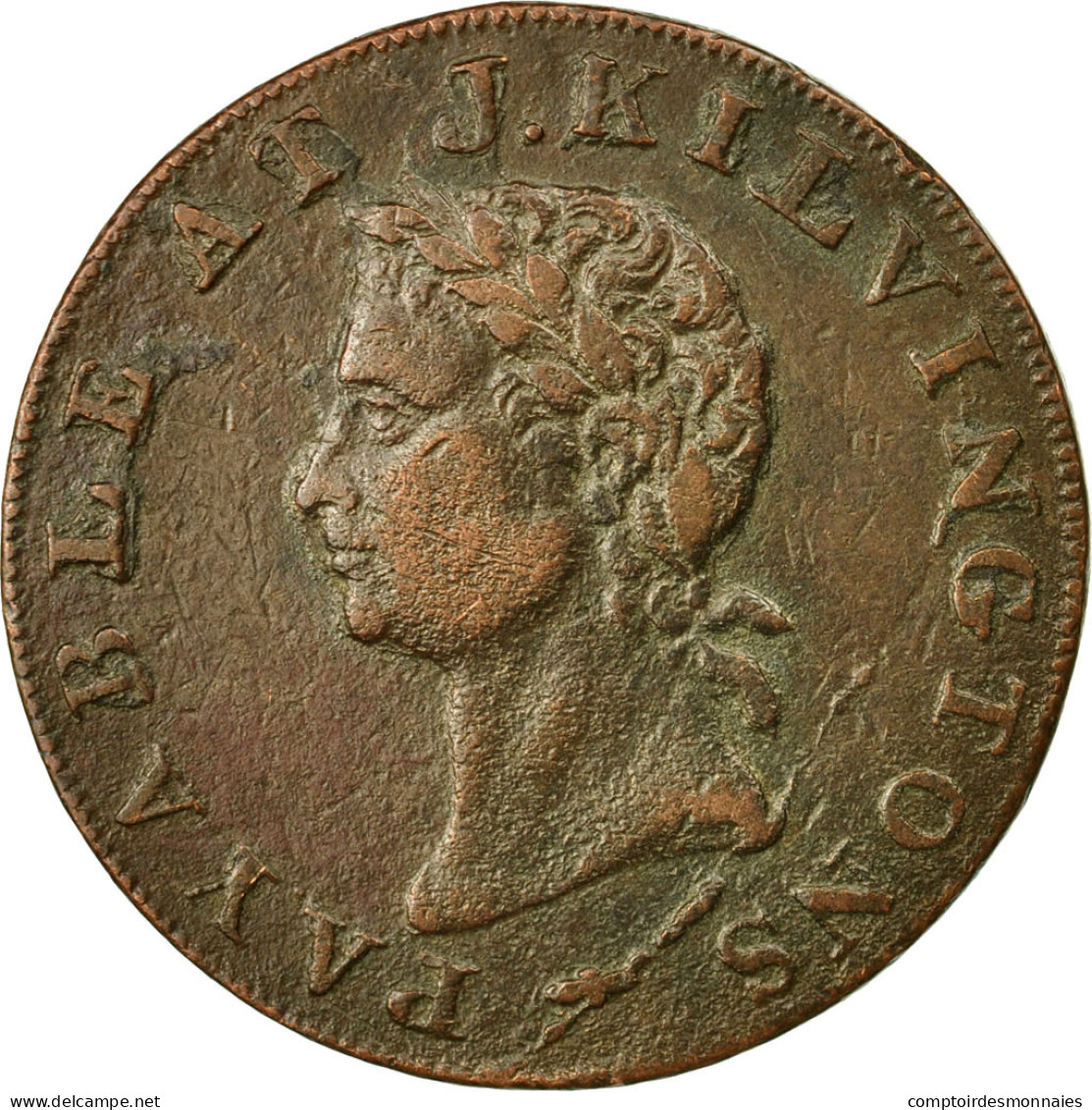 Monnaie, Grande-Bretagne, J Kilvington, Halfpenny Token, 1795, Middlesex, TB+ - Otros & Sin Clasificación