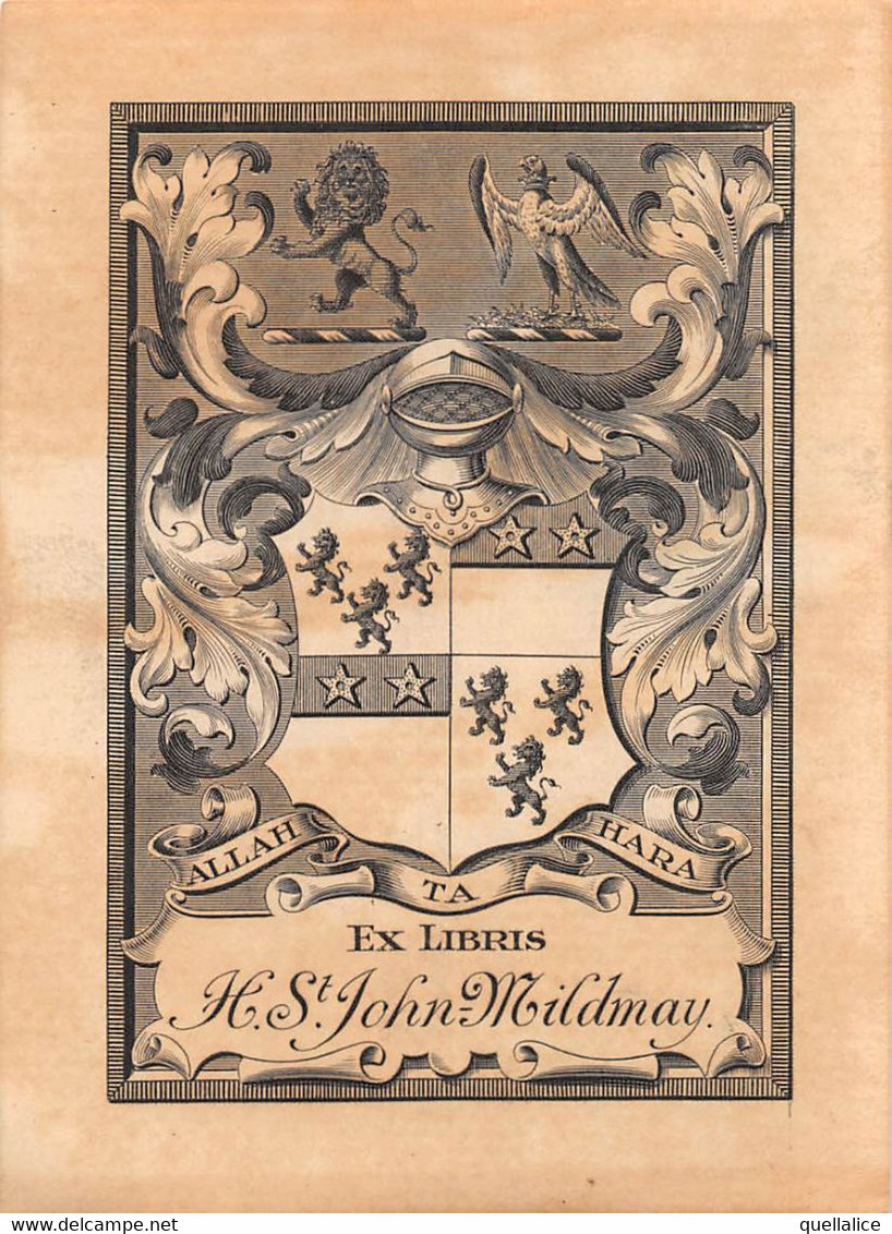 02085 "EX LIBRIS - H. ST. JOHN MILDMAY"   STEMMA. ORIGINALE - Ex-libris