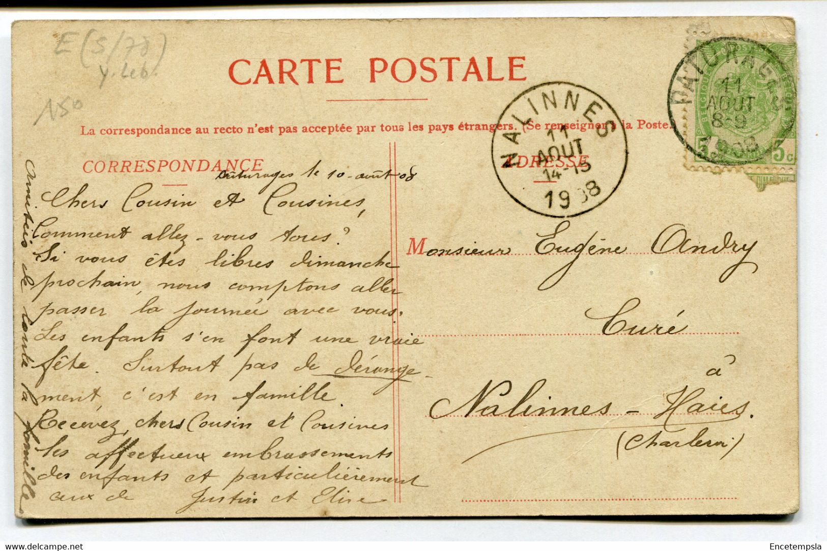 CPA - Carte Postale - Belgique - Pâturages - Fond Marcour - 1908 (DG15210) - Colfontaine