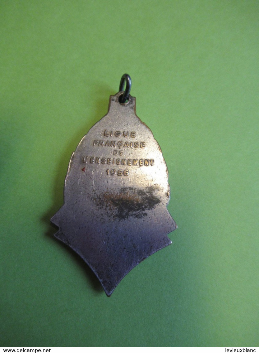 Médaille De Sport/Pendentif/USEP/Ligue Française De L'Enseignement /Bronze Nickelé1956          SPO349 - Altri & Non Classificati