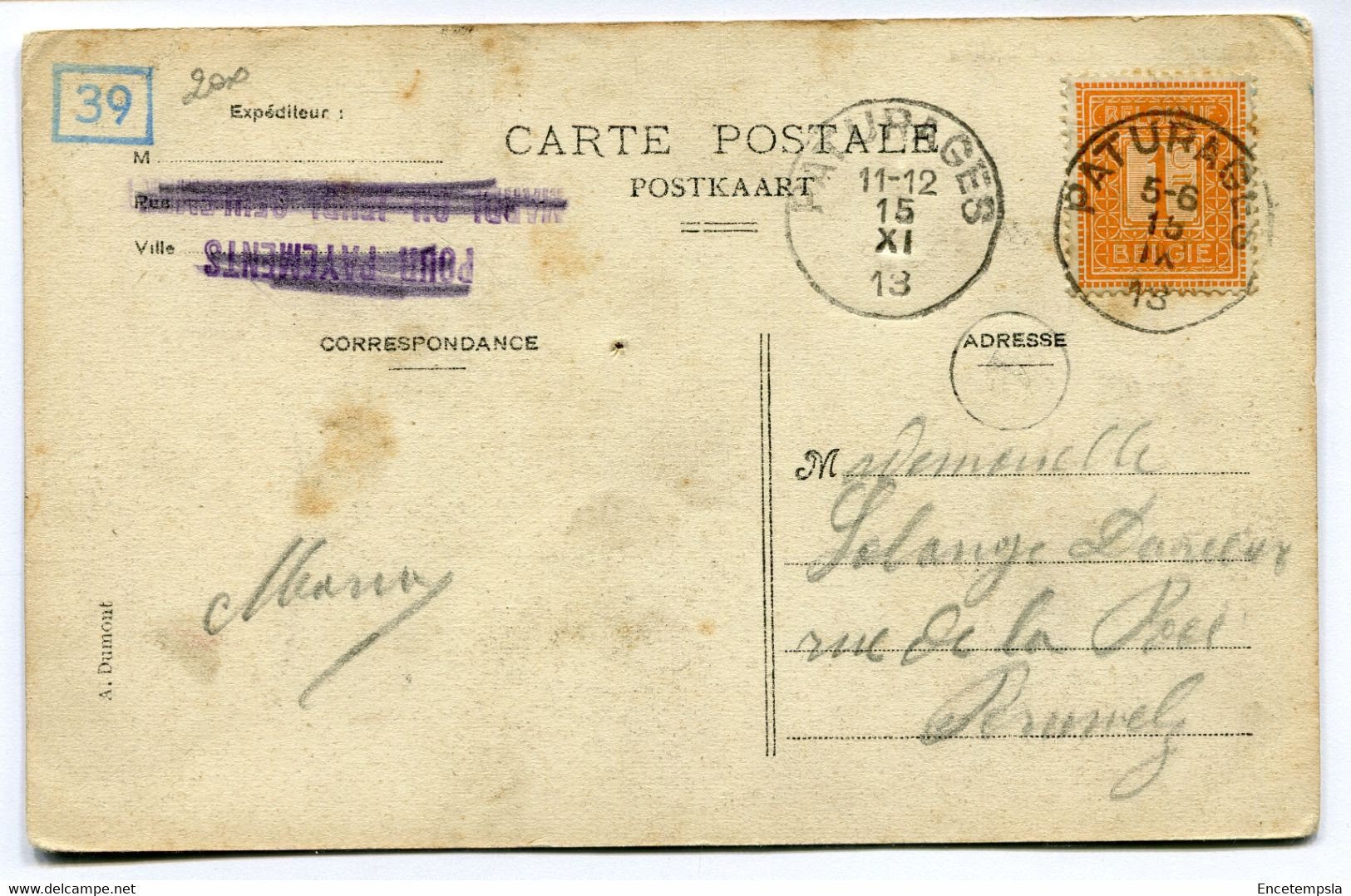 CPA - Carte Postale - Belgique - Pâturages - Cau Caillau - 1913 (DG15212) - Colfontaine