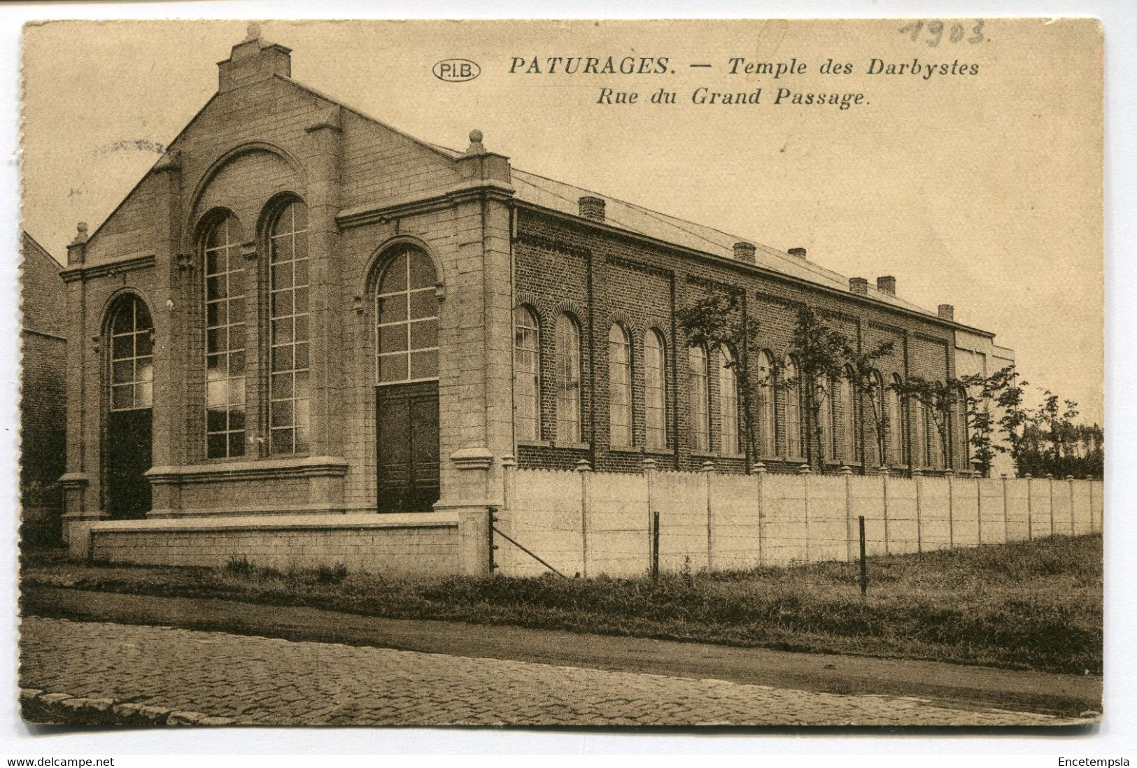 CPA - Carte Postale - Belgique - Pâturages - Temple Des Darbystes - Rue Du Grand Passage - 1903 (DG15214) - Colfontaine