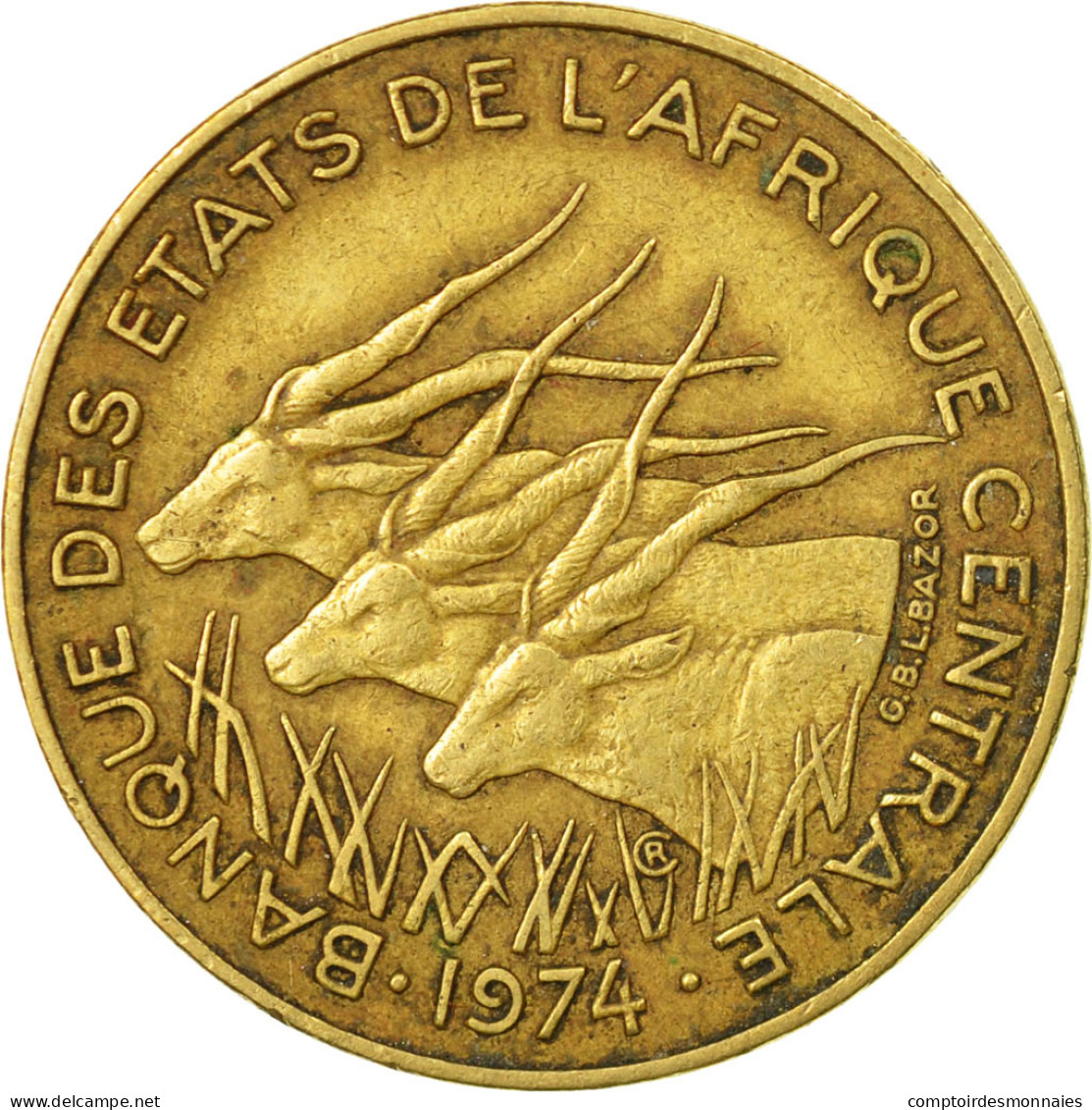 Monnaie, États De L'Afrique Centrale, 10 Francs, 1974, Paris, TB+ - República Centroafricana