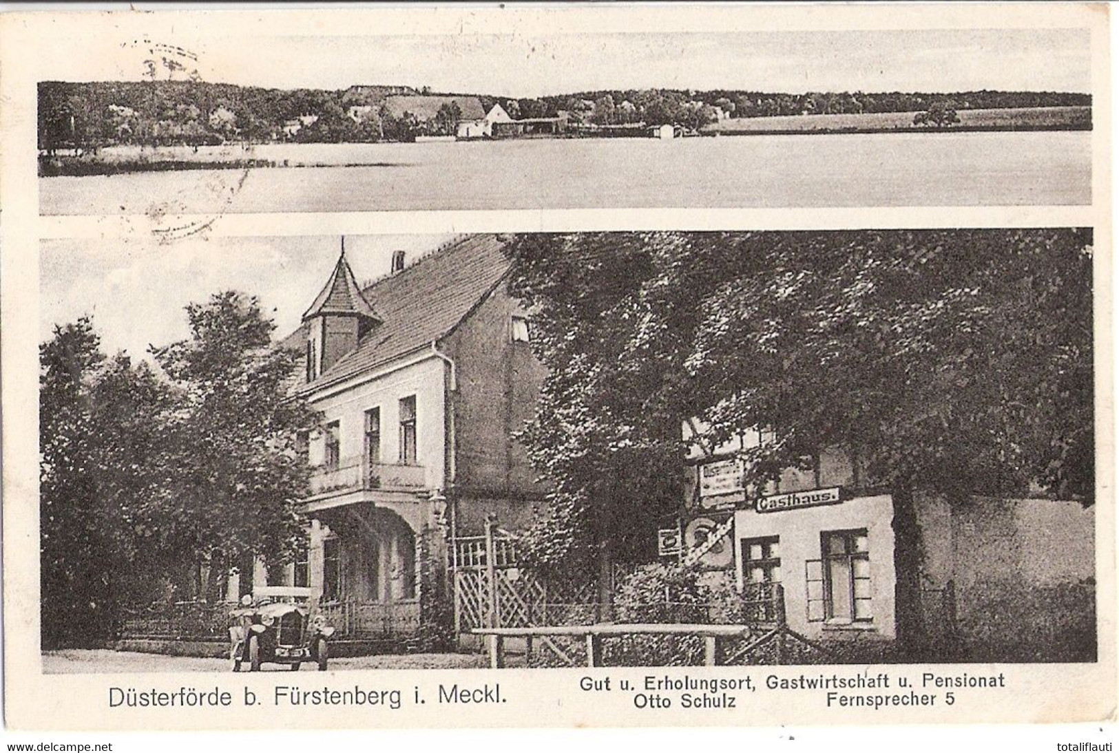 DÜSTERFÖRDE Bei Fürstenberg Gasthaus Pensionat Excelsior Oldtimer Werbung Continental 10.5.1929 Gelaufen - Fürstenberg