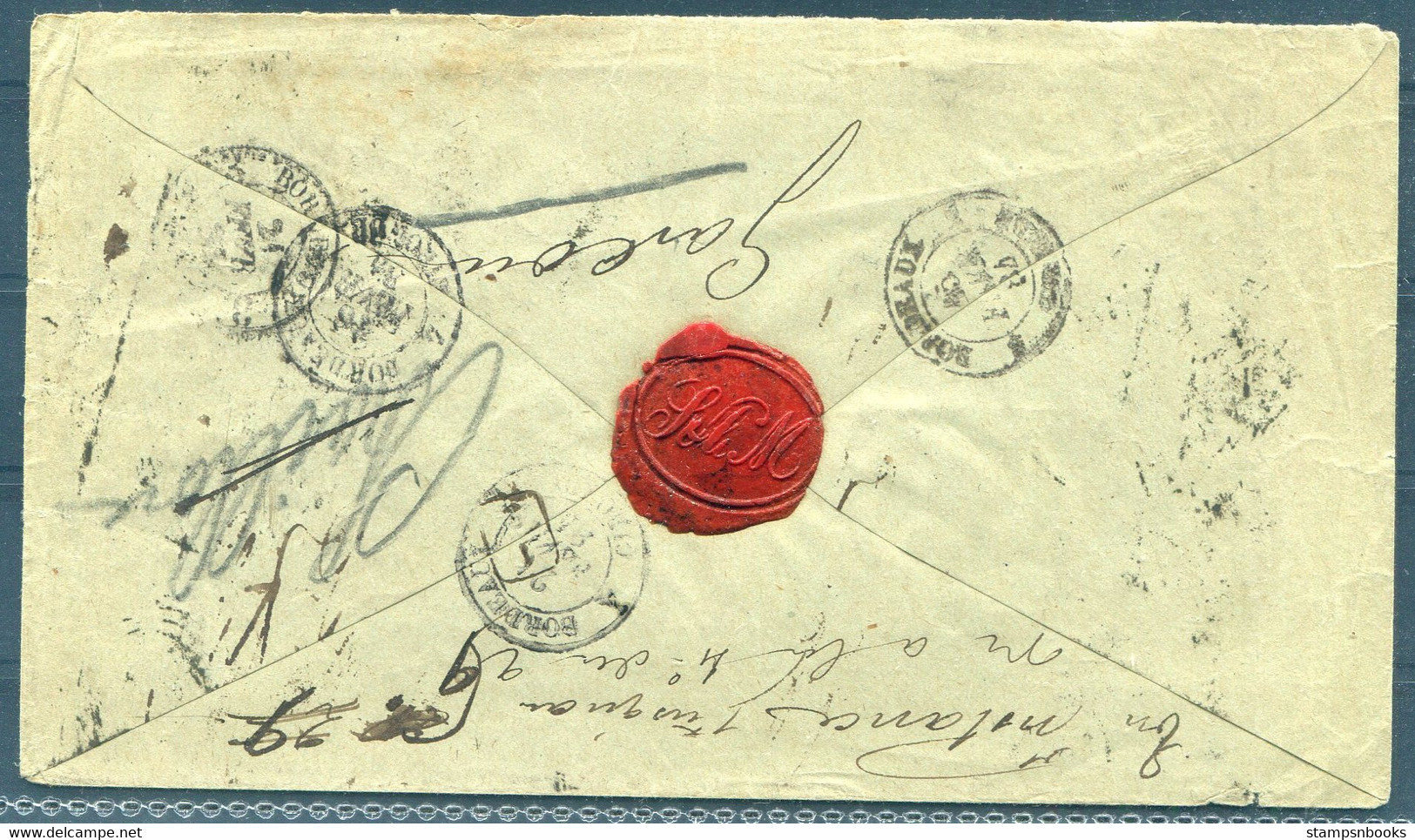 1884 Denmark 36 Ore Mixed (16 Ore Bi-colour + 20ore Coat Of Arms) Franking Registered Cover Copenhagen - Bordeaux France - Briefe U. Dokumente