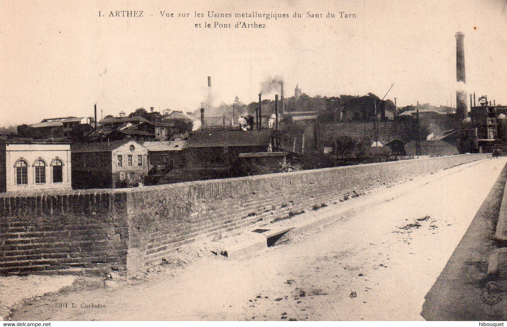 CPA, Arthez, Vue Sur Les Usines Métallurgiques Du Saut Du Tarn Et Le Pont D'Arthez - Arthez De Bearn