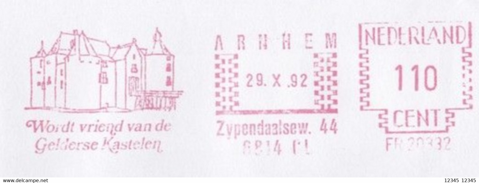 Nederland 1992, Arnhem Kasteel Zypendaal Stichting Het Geldersch Landschap - Machines à Affranchir (EMA)