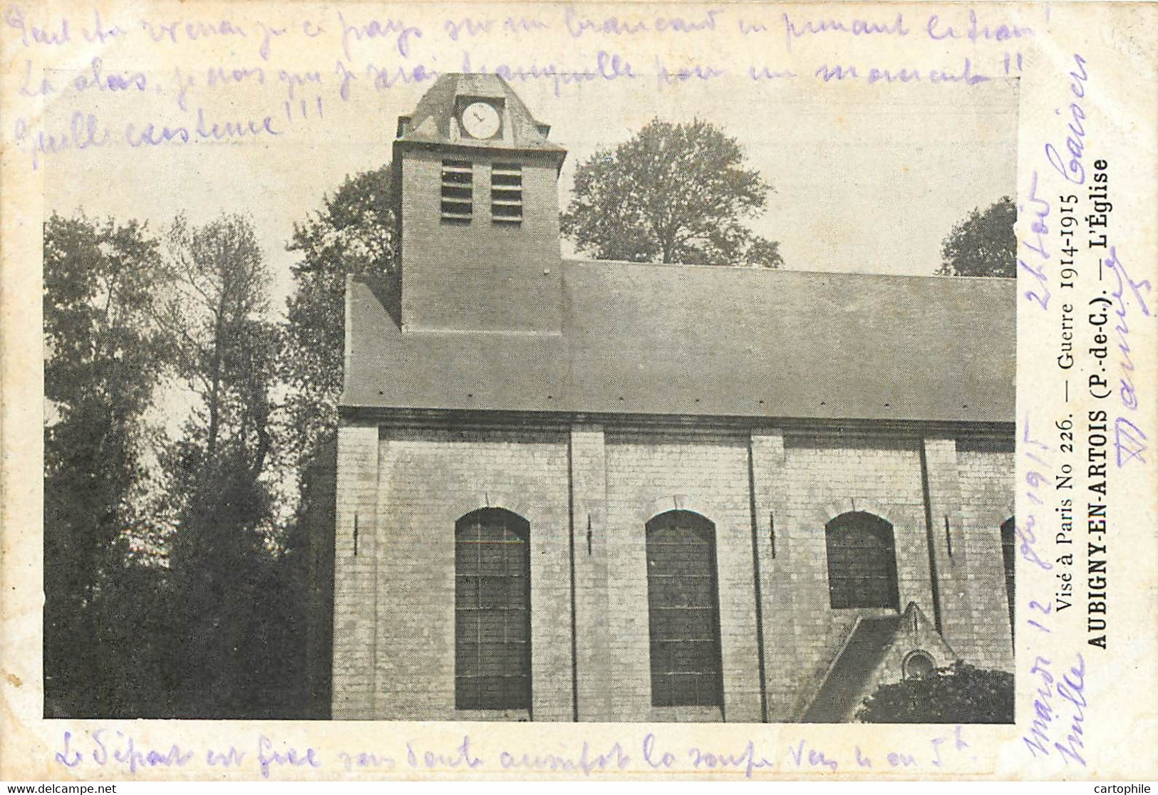 62 - AUBIGNY EN ARTOIS - Eglise Pendant La First Guerre 1915 - Aubigny En Artois